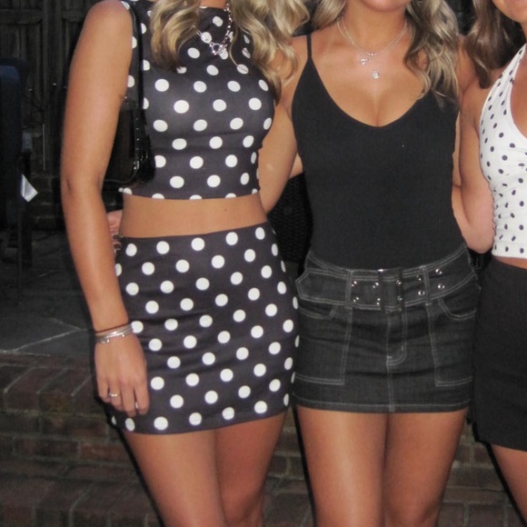 Princess Polly Dresses & Skirts - Black and white polkadot mini skirt